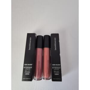 2 BareMinerals Gen Nude Buttercream Lip Gloss - HEARTBREAKER-MUST HAVE New W/Box